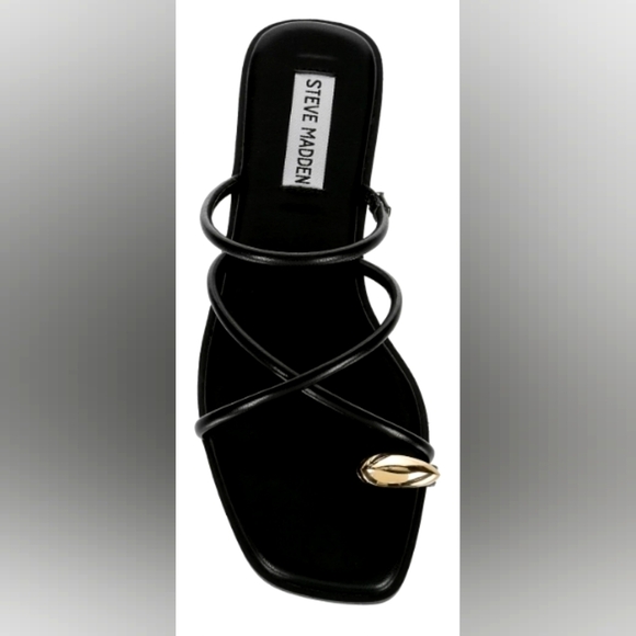Steve Maddens WOMENS ADRIELL SLIDE SANDAL Size 8 Black NEW - Picture 1 of 10
